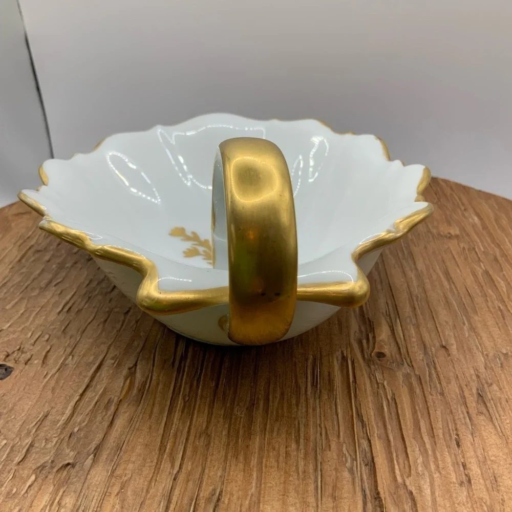 P.T. Tirschenreuth Bavaria Germany Porcelain Vintage Rosental Leaf Trinket Dish